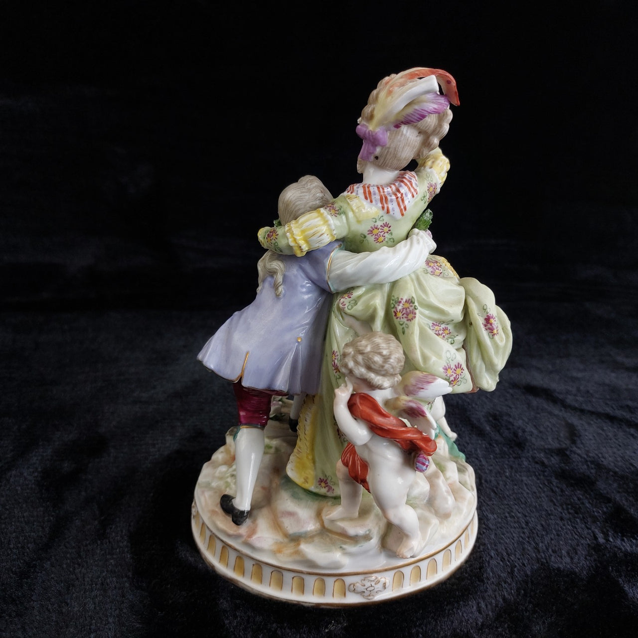 Antique Dresden Style Porcelain Figurine The Broken Bridge Michel Victor Acier7