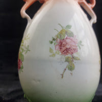 Thumbnail for Victoria Austria Porcelain Vase Pair Handled Romantic Scene Antique Decor. 9in15