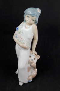 Thumbnail for Casades & Girl Dog Porcelain Figurine Spanish Handcrafted Floral Art 8.5