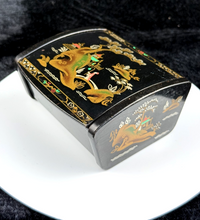 Thumbnail for Vintage Quality Japanese Style Black Lacquer Trinket Box with FoldUp Lid, Hand0