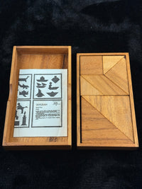 Thumbnail for Wooden Tangram Puzzle Teaser Brain Game Set with Box & Instructions – 7x4.5”8