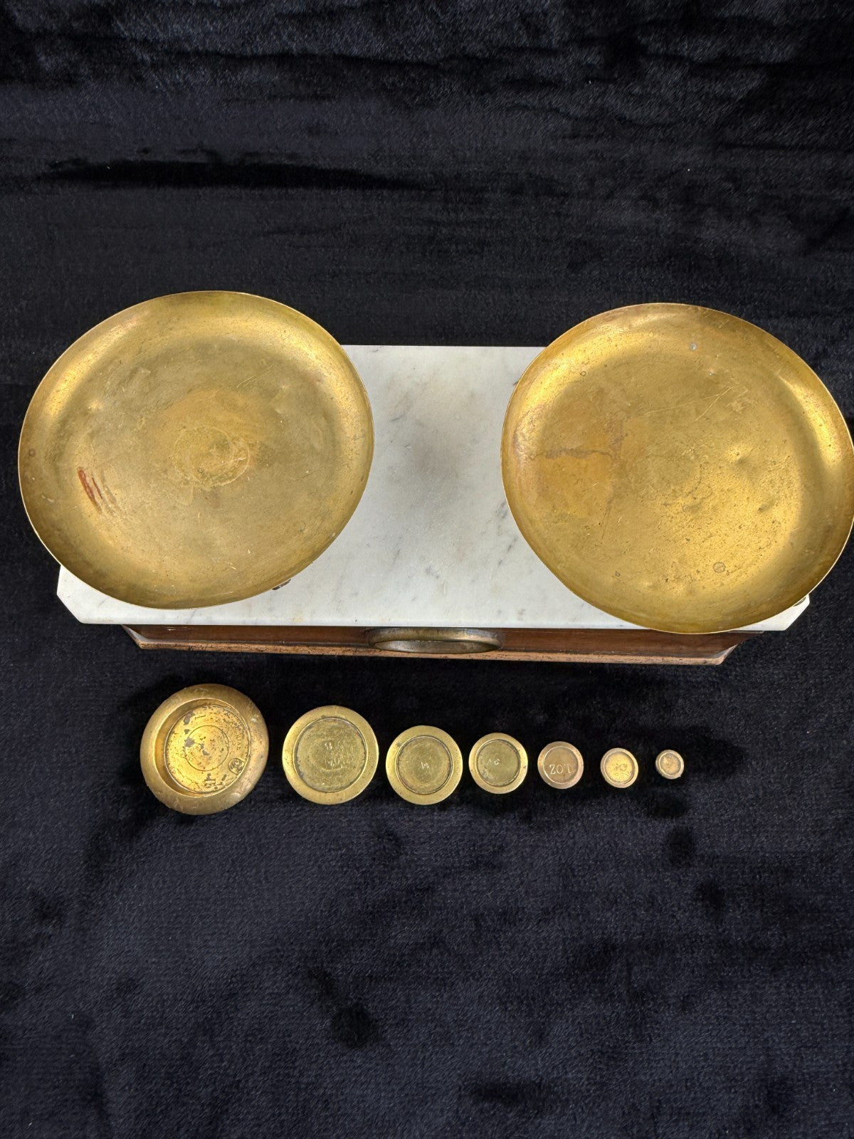 Rare Antique Victorian Apothecary Balance Scale with Marble Base & Brass Weight8