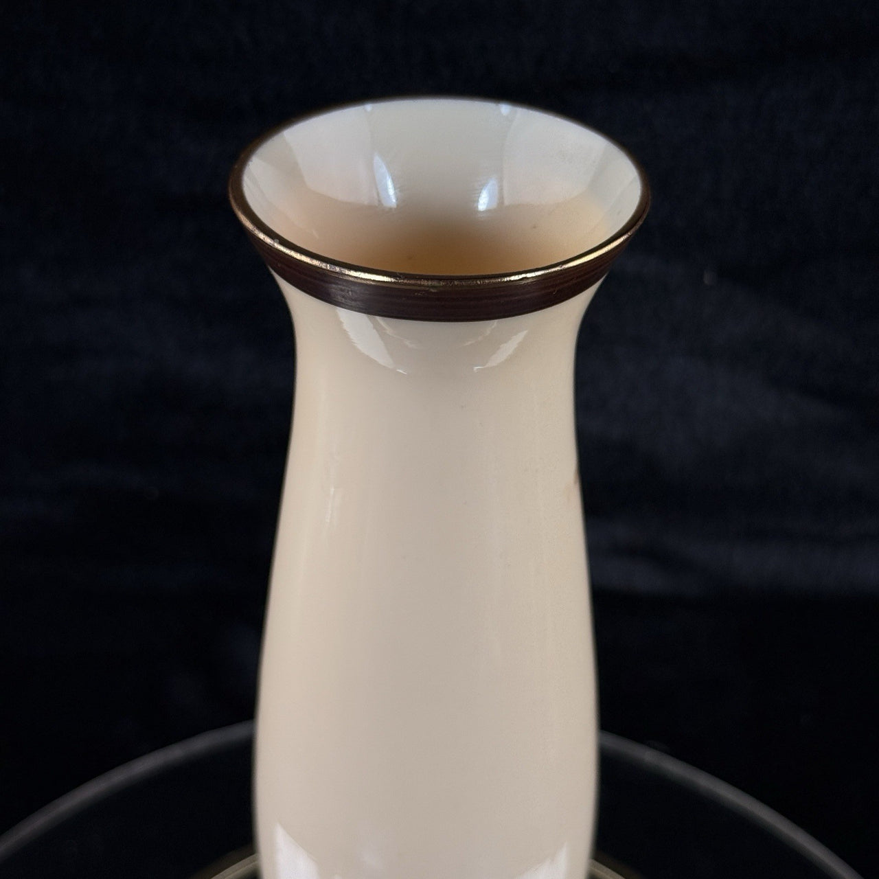 Vintage Porcelain Milk Vase 9" Hand Painted Heron Wetland Scene Gold Trim Accent6
