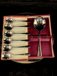 Thumbnail for Unity Vintage Chromium Plate Fruit Set (7 Pieces)  Boxed Shell Design Spoons GB0