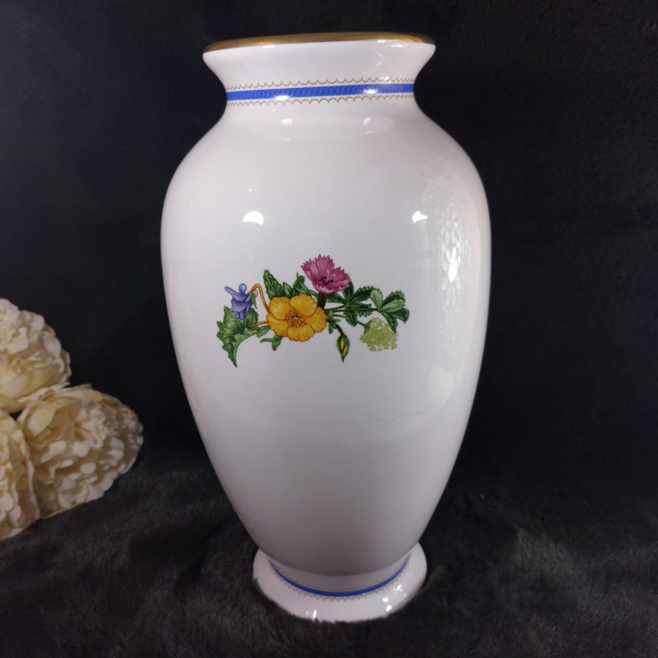 Franklin Mint Glory Alpine Chelsea Flower 1991 Large porc Vase Marjorie Blamey.3