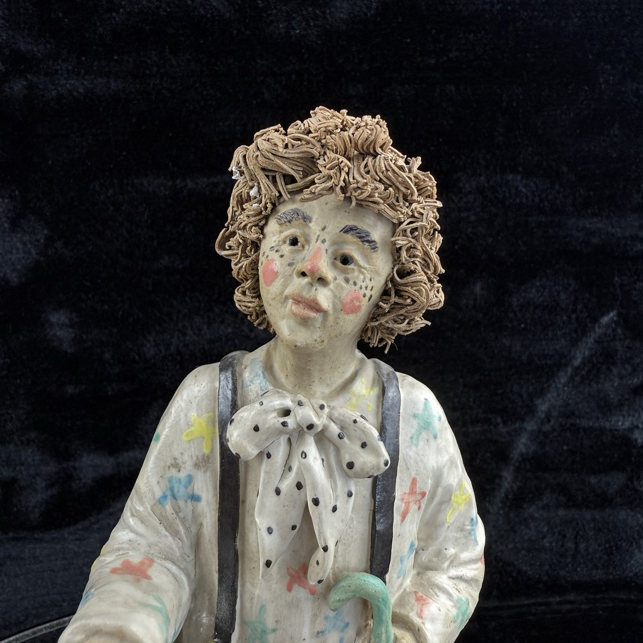 Vintage Rare Signed by JR Art Pottery Clown Clay Figurines Lot of 218