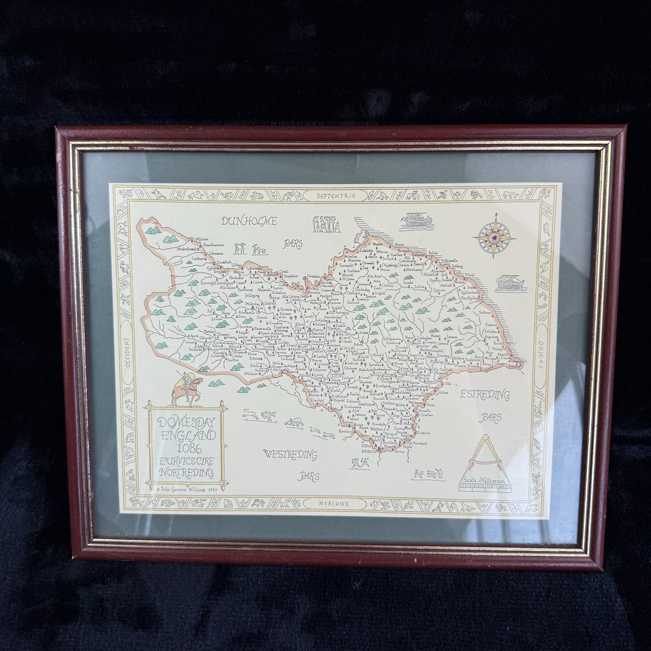 Domesday England 1086 framed Map  Euruicscire Nortreding by Garnons Williams6