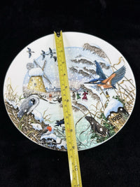 Thumbnail for Wedgwood 1989 Skating on the Fen Plate Colin Newman Christmas Bone Vintage China2