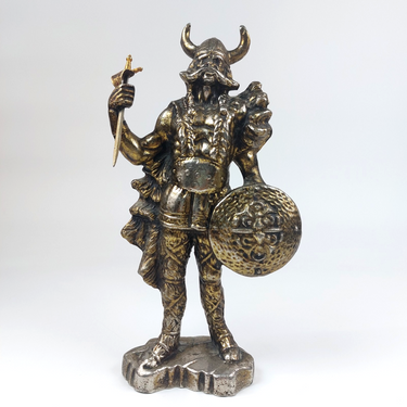 Brass Viking Warrior Figurine Vintage  2kg  with Shield and Sword   9