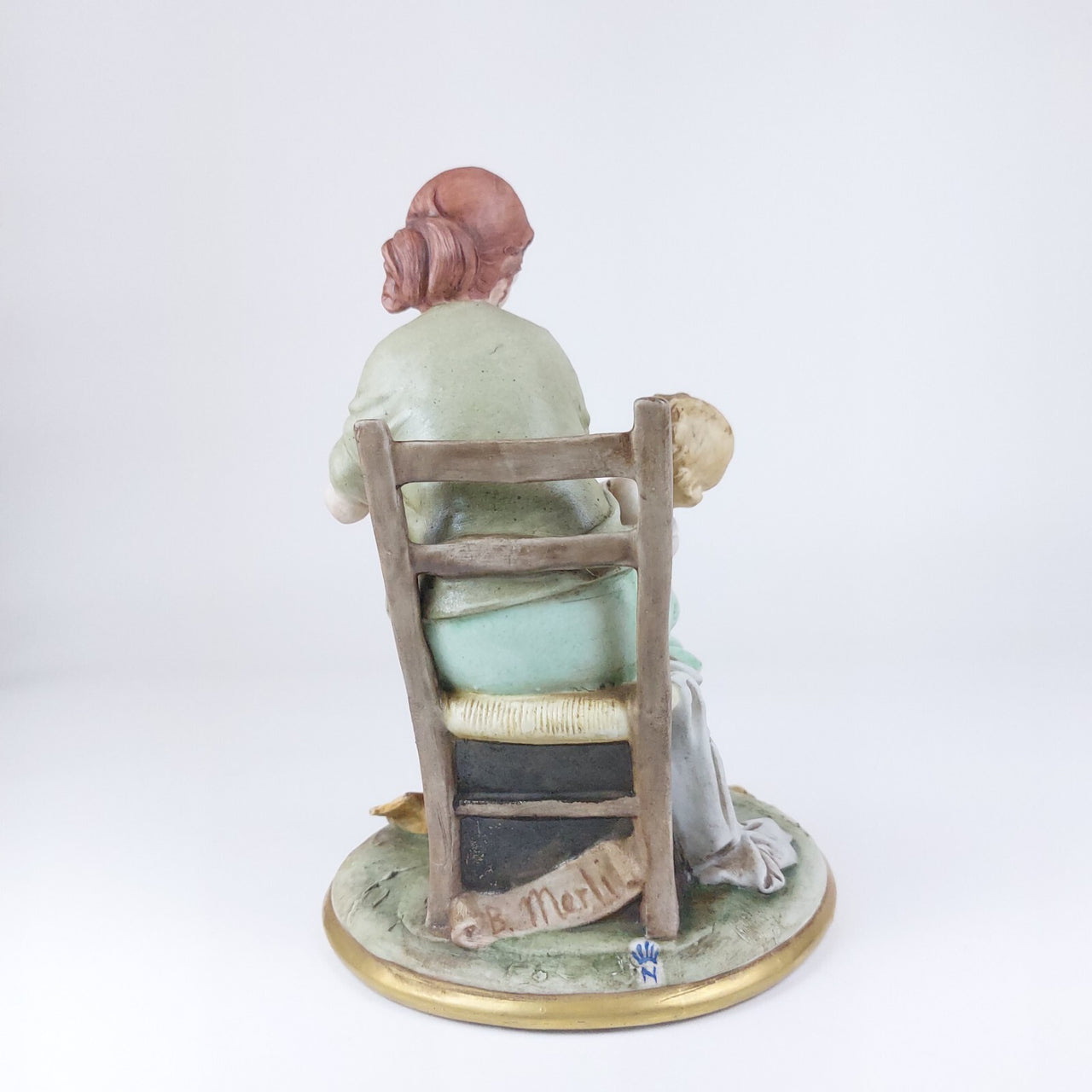 RARE 1950s Capodimonte - Bruno Merli Signed Porcelain Child & Mother Figurine5