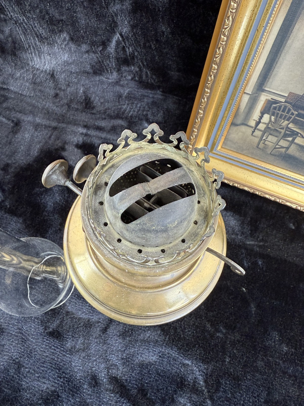 Vintage Vapalux Brass Oil Lamp  British Made Kerosene Lamp 20 in11