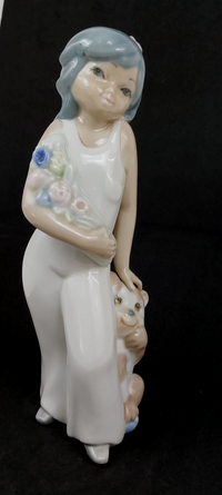 Thumbnail for Casades & Girl Dog Porcelain Figurine Spanish Handcrafted Floral Art 8.5