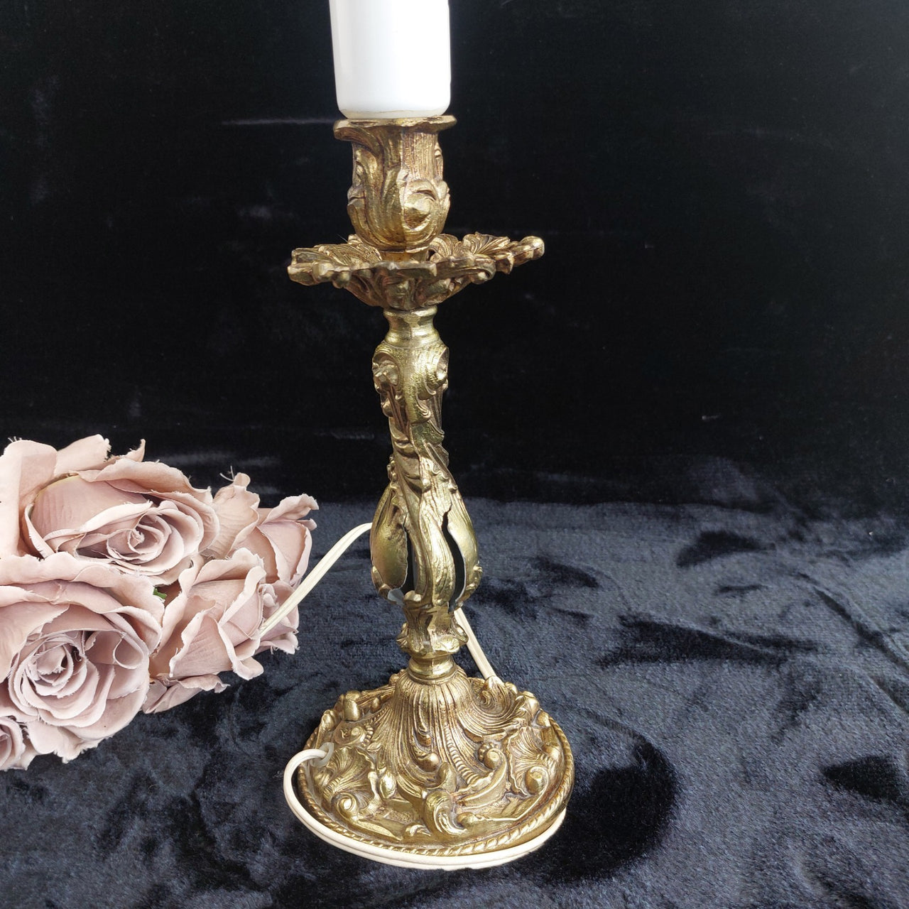 Antique style Brass Baroque Table Lamp, 14 in, see the pictures Gold3