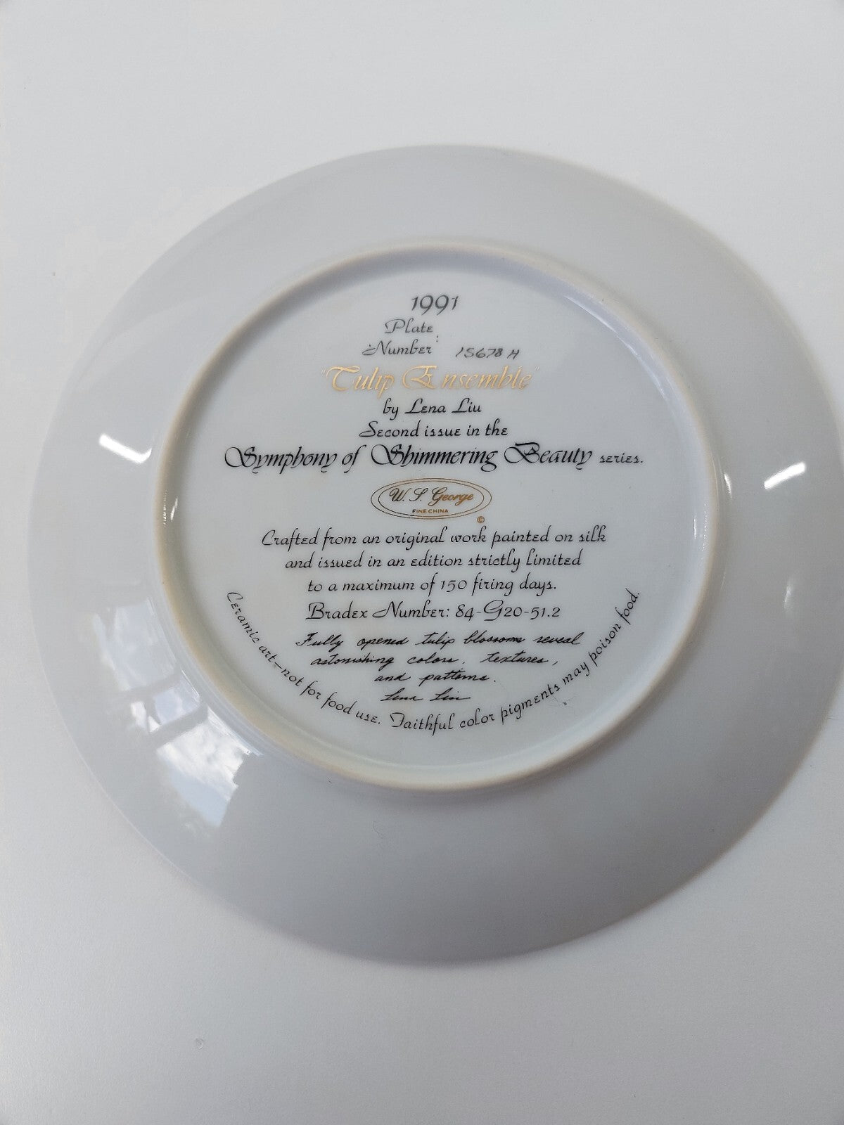 Rare Lena "Flower Liu Festival" Plate - COW.L. George with Limited Edition 19914