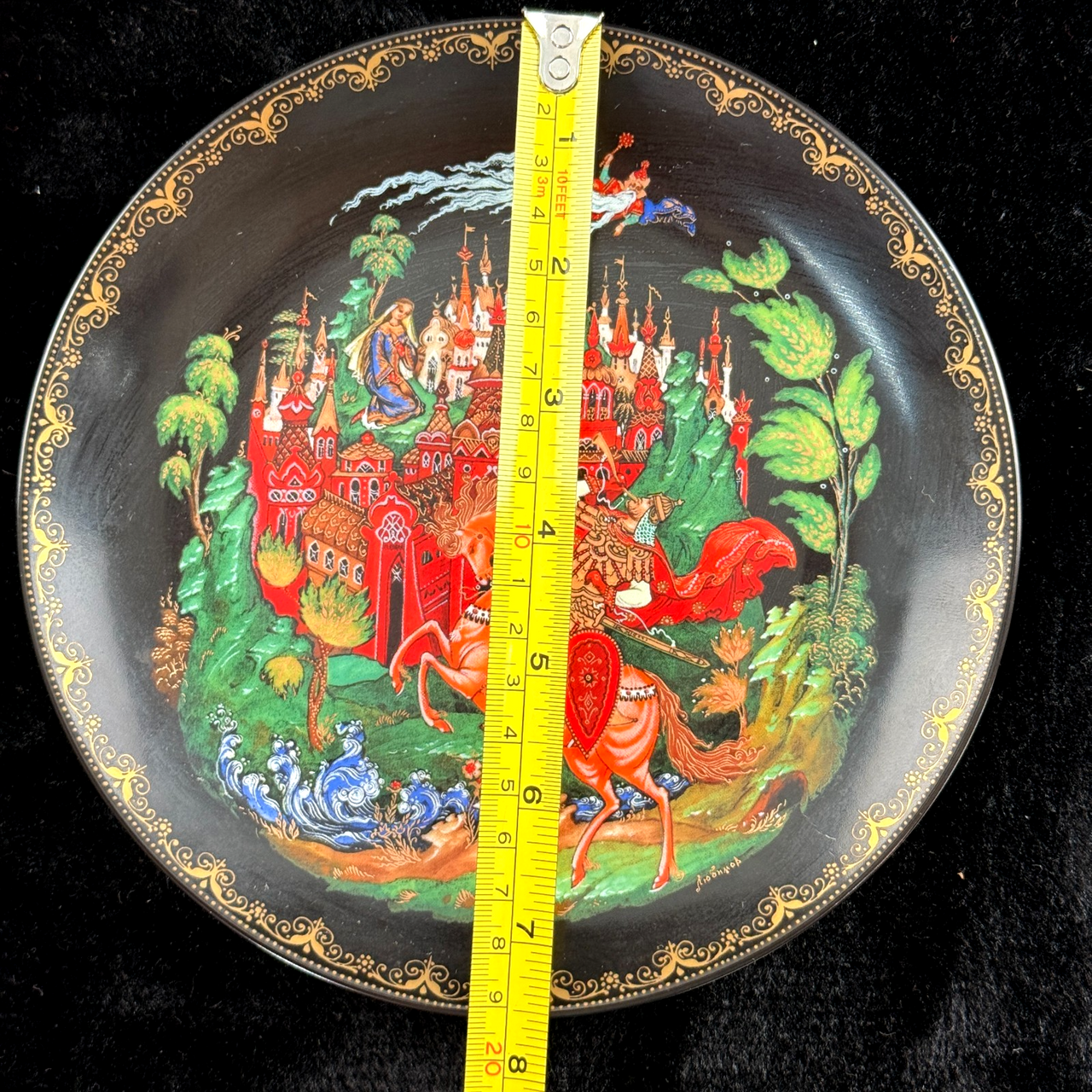 Royal Grimwades Winton English Hunting Scene Plate & Palekh 1988 Ruslan decor11