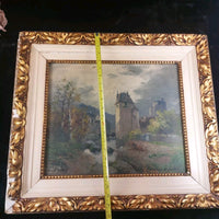 Thumbnail for 19th L. Century Henry Oil painting Castle Study 44×36cm See Gold Frame Antique.16