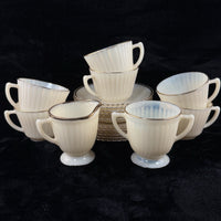 Thumbnail for Macbeth Evans American Sweetheart Monax Milk Glass Tea Set 6 Cups Saucers Creame1