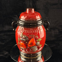 Thumbnail for West Germany Rumtopf Jar Red Glazed Fruit Motif 13