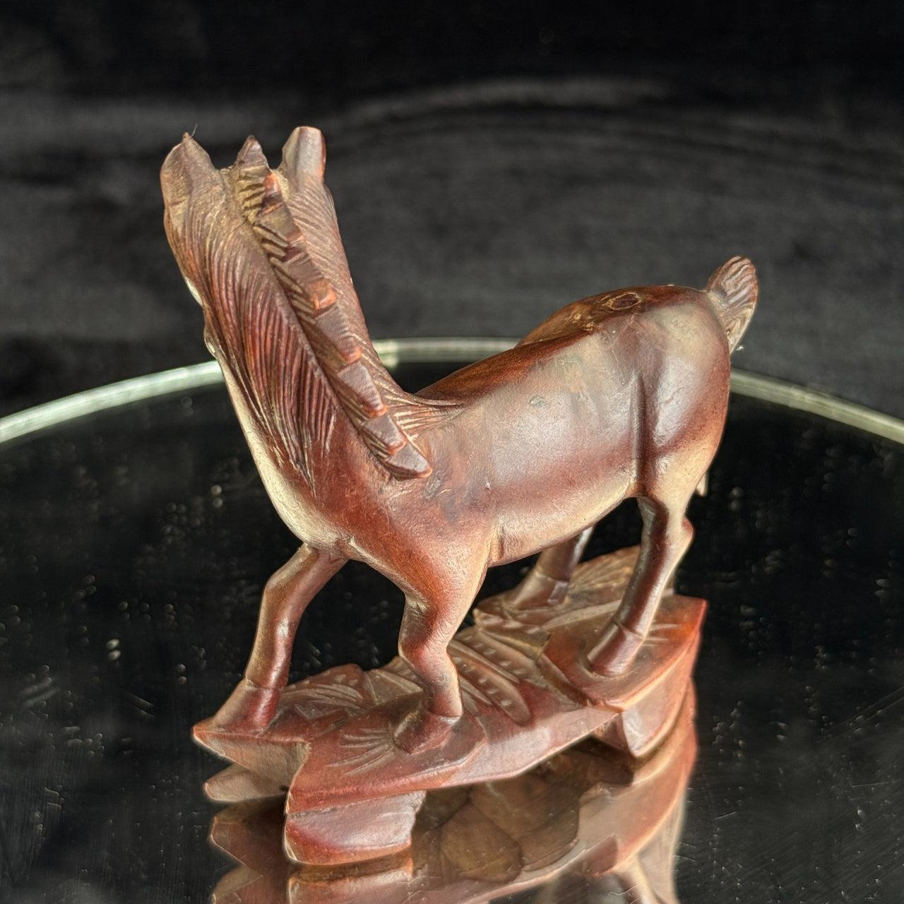 Set of 3 Vintage Hand-Carved Wooden Horses – Rustic Folk Art Figurines Ornament5