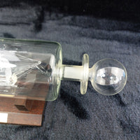 Thumbnail for Santa Glass Maria Ship In Bottle On Wooden Stand Frosted Sails Nautical Handmade3