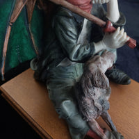 Thumbnail for N Capodimonte Boy Dog Figurine Signed A.G. see pics 9.5