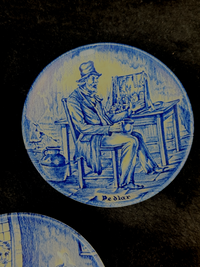 Thumbnail for Booths Wedgwood England Blue Transfer Plates Set x5 Gamekeeper Farmer Soldier7