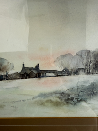Thumbnail for Rustic Charm: An Original Michael Salthill Watercolor Paper Landscape Print.1