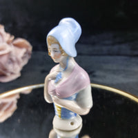 Thumbnail for Porcelain Doll Half Lot of 4 Foreign Marked Hand Painted Figurines 3in Worn7