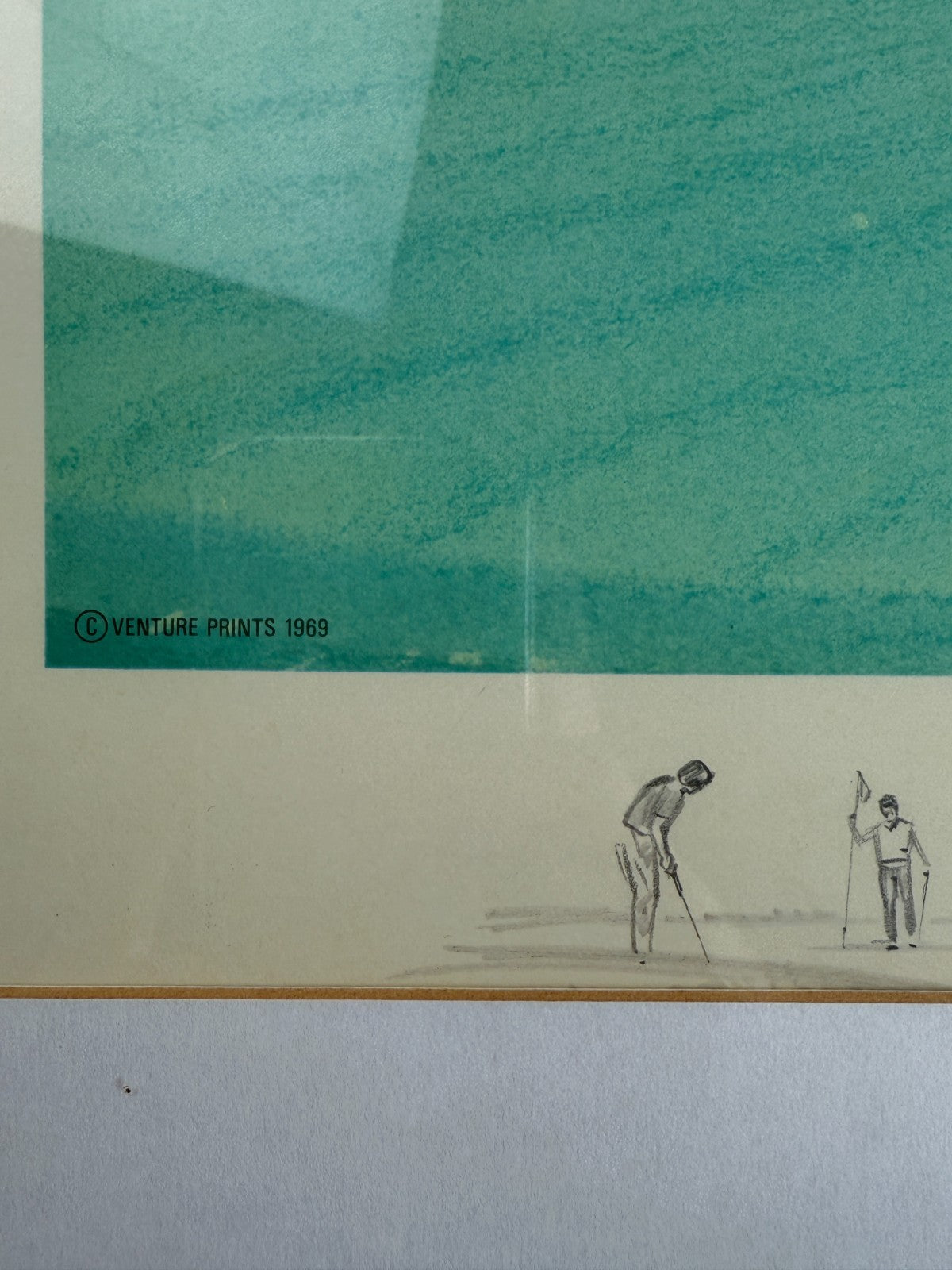 "Play on the 6th Green" Masters The 1968 Golf Print by Arthur Weaver 28" signed6