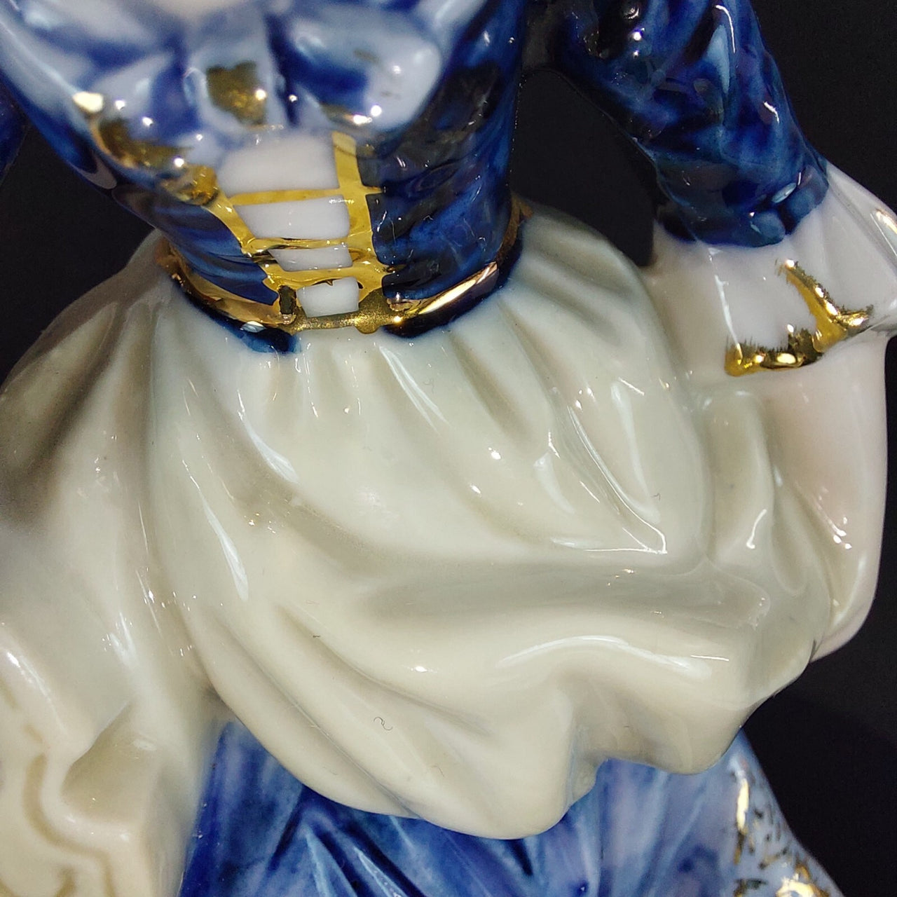Vintage Porcelain Foreign Lady Musician Figurine 6.5" Ceramic Art Deco Style dec12