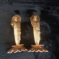 Thumbnail for Very Rare Copper Buddha Statues Pair  , Possibly Antique, Good, xmas, 19cm gift14