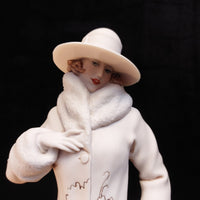 Thumbnail for RARE Giuseppe Armani Winter Flowers Lady figurine Florence boxed White Fur Coat.2