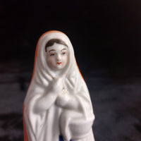Thumbnail for Staffordshire Figurine Girl Painted White Cloak Orange Back 6