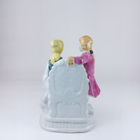 Thumbnail for Rare Tea Porcelain Time figurine , Pink and Blue Accents victorian style deco 7
