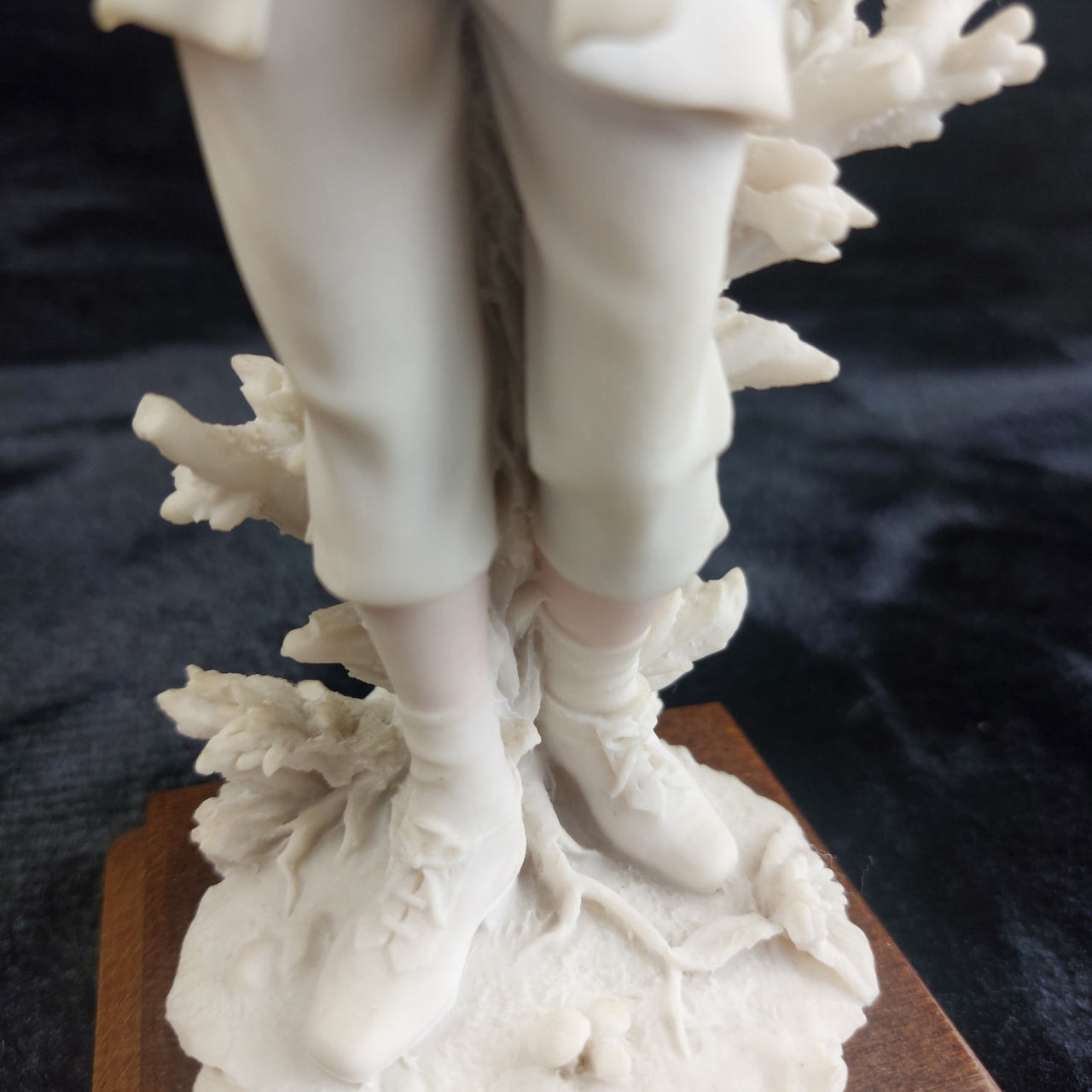 V. Belcari Figurine Boy with Dog Italy Armani Porcelain Sculpture Vintage 8"8