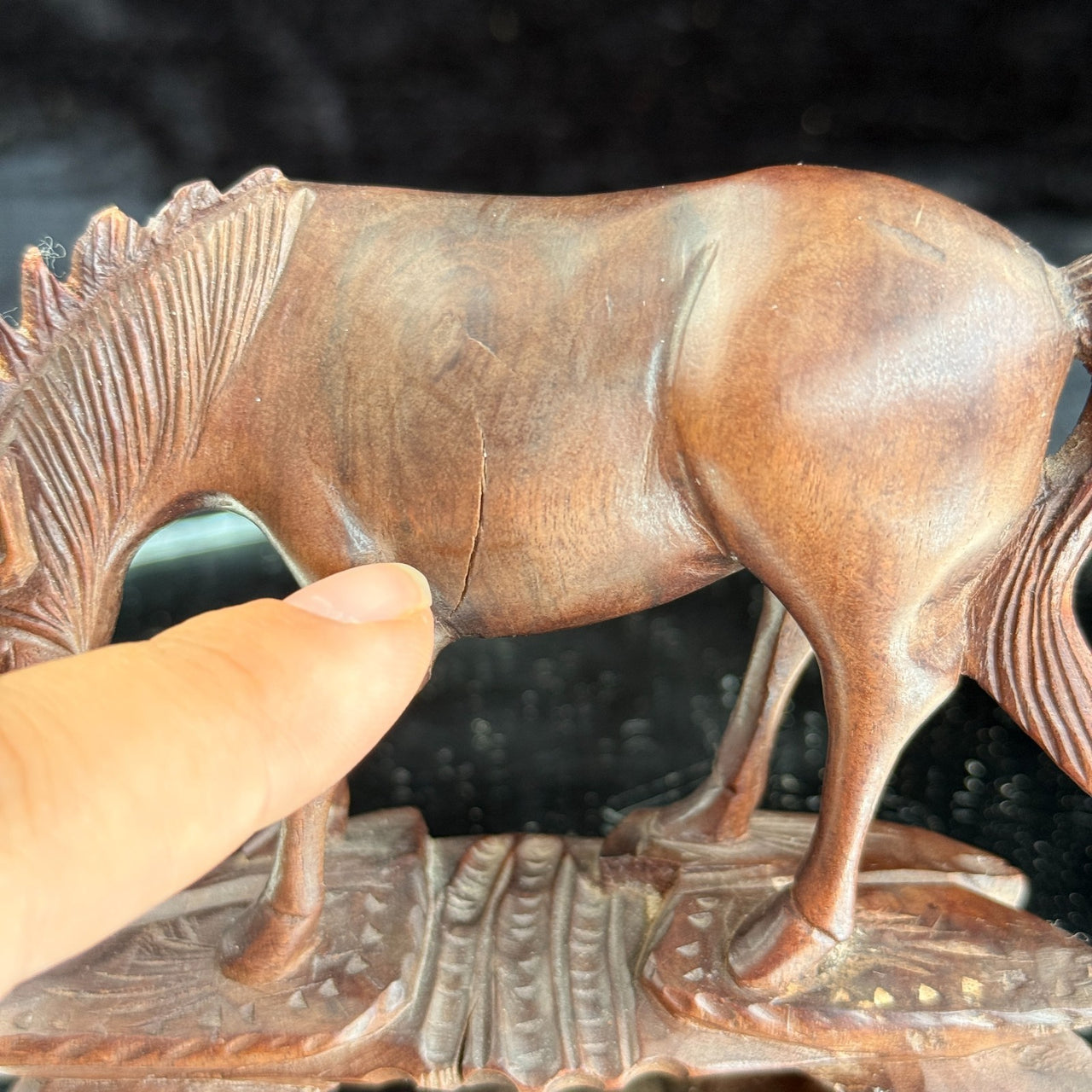 Set of 3 Vintage HandCarved Wooden Horses – Rustic Folk Art Figurines12