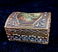 Thumbnail for Antique Gilt Trinket Wood Fragonard Painted Style portrait of beauty Ladies2