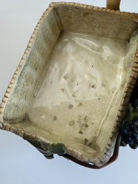 Thumbnail for Antique Putti Planter Figurine with Wicker Baskets and Berries - Majolica Style23