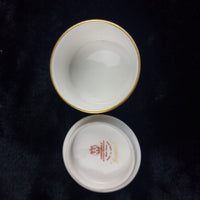 Thumbnail for Abbeydale Imperial Bone Good China England Lidded Trinket Box Gold Red 2.5