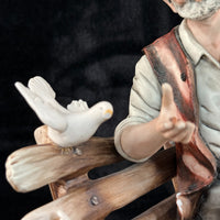 Thumbnail for Capodimonte M. Lory Figurine Man With Doves – Signed – 13