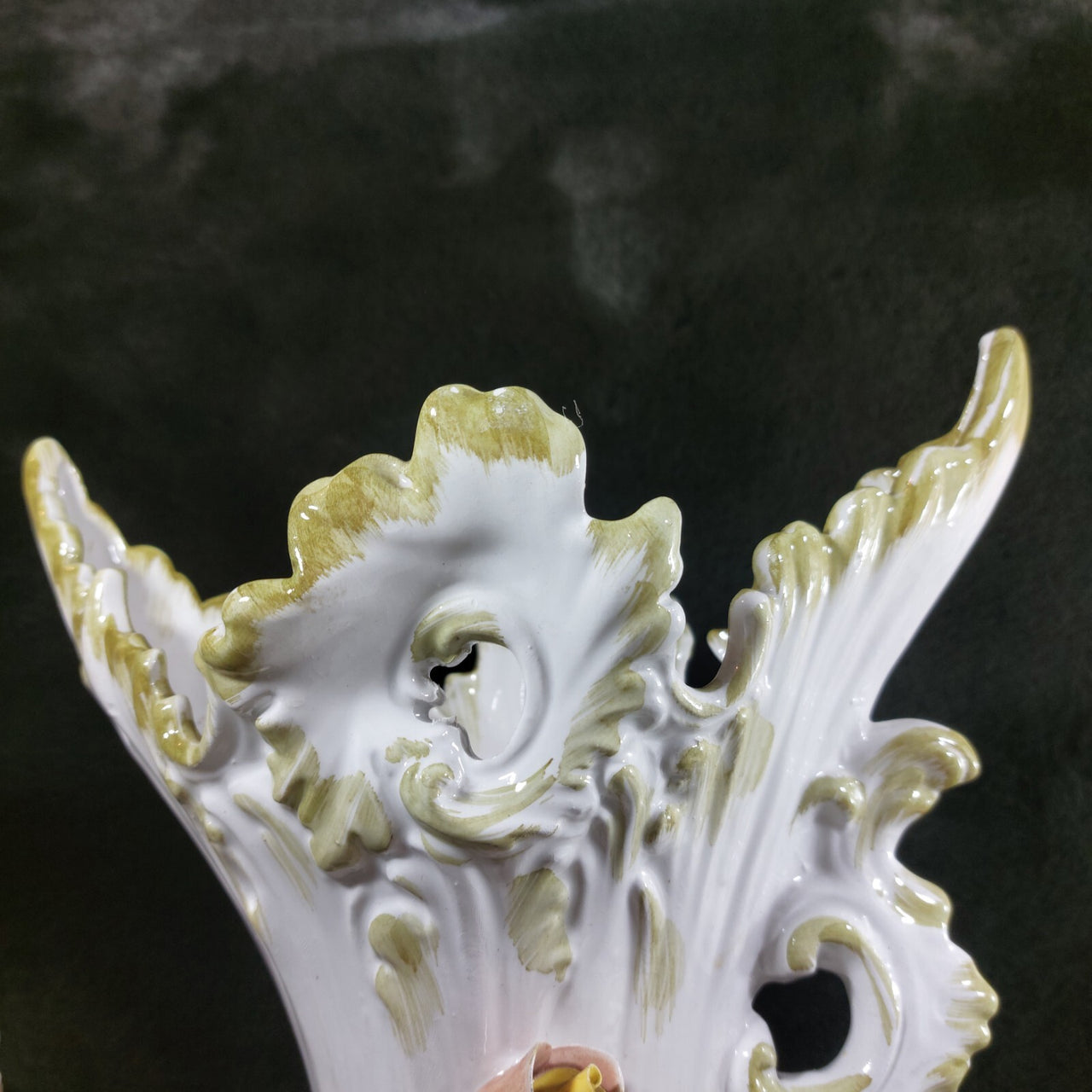 Francesco Capodimonte Italian Porcelain Italy Vase – Rococo Bird & Floral Design6