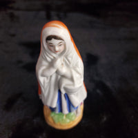 Thumbnail for Staffordshire Figurine Girl Painted White Cloak Orange Back 6