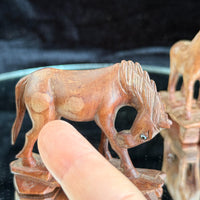 Thumbnail for Vintage Hand Carved Wooden Horse Figurines Set Lot of 5 Rustic Folk Art 3.5”8