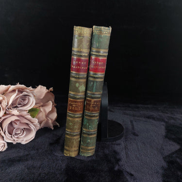 Cassell Penny Readings Vol I II Tom Hood Illustrated Leather Books Antique 1