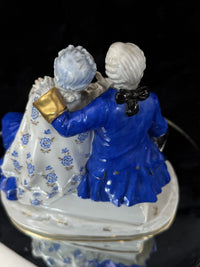 Thumbnail for German Antique Porcelain Figurine: Rococo Couple at Tea by Scheibe-Alsbach 18th15