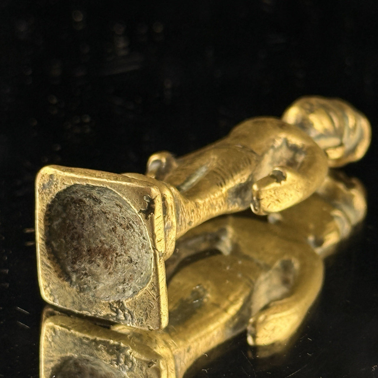 Antique 1800s Brass Tribal Figurine India Folk Art Deity Statue Handmade de 2.5”11