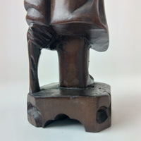 Thumbnail for Antique Style Chinese Qing Dynasty Nanmu Wood Carved Figure  Robed Staff 6