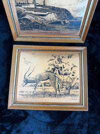 Thumbnail for VINTAGE Copper Etchings framed Animals Wild and Tynemouth Castle - A Perfect Set1