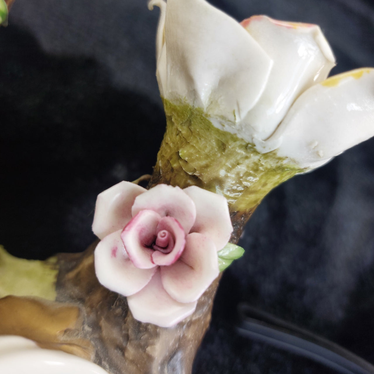 Beautiful Capodimonte gift decor Double Candle Holder 4.5in Porcelain see pics13