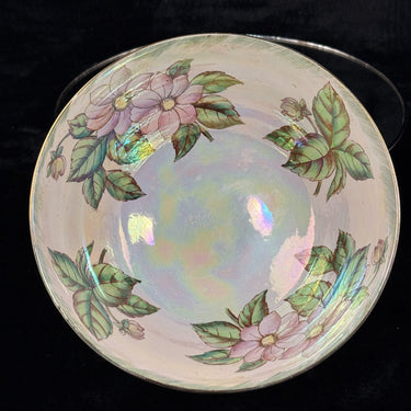Maling Dahlia Lustre large Bowl Pink Floral England 20cm HandPainted gift1